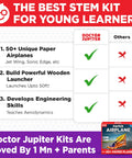Comparison of Doctor Jupiter DIY Paper Airplane Craft Kit With Launcher, 50 Planes In 5 Designs, STEM Fun For Kids Ages 6 Plus