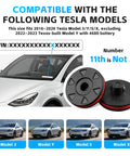 Compatibility guide for Tesla Lift Pad Set For Model 3 Y S X 2013 2026 with vehicle VIN example and lift pad shown.