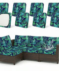 8 Pack Outdoor Cushion Covers Water Resistant High Stretch Fit For 20 To 27 Inch Patio Cushions in Palm Leaves Pattern