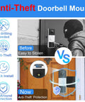 Anti Theft Doorbell Mount No Drill Universal Video Doorbell Bracket With Tamper Proof Screws Adjustable Mounting Holder