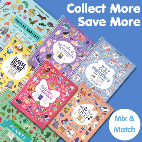 Totally Awesome Animal Habitats Sticker Book Jam Packed With 500 Plus Bright Stickers And Twelve Super Fun Coloring Pages For Curious Kids Who Dig Wildlife And Nature Scenes displayed with other themed sticker books.