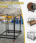 Folding Table Cart With Swivel Wheels, Heavy Duty Dolly That Handles Up To 1800 Lbs And 10 Table Capacity, Adjustable Panel Cart For Banquets, Parties, Meetings, And Events, Durable Alloy Steel Construction in warehouse