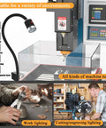 Heavy Duty Magnetic Work Light With 23 Inch Flexible Gooseneck Ultra Strong 12T Magnet Base LED Machine Lamp in workshop