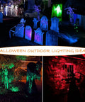 Color Changing Solar Spotlights Outdoor RGB Landscape Lighting Waterproof 6 in 1 Wall Lamp For Patio Pathway Garden Yard in Halloween display