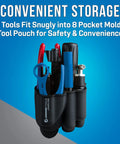 8 Piece Coax Cable Tool Kit With Fixed Compression F Connectors For RG6 RG11 And More Includes UST 125 Stripper For RG59 RG6 RG6 Tri Quad Shield RG7 RG11 And PT 300 Continuity Tester For Fast CATV Installations in pocket tool pouch