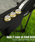 Heavy Duty Camping Chairs Two Pack With Fully Padded Seats Cooler Bag And Cup Holder 350 Lb Capacity showing cooler bag with cans