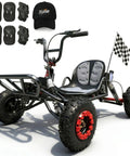 Gas Go Kart For Backyard Fun, Family Friendly Off Road Kart With 28 MPH Top Speed, 63cc EPA Compliant, with safety gear