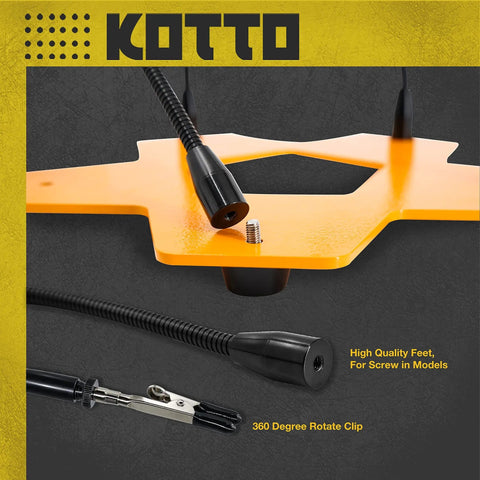 LED Lighted Magnifying Third Hand Soldering Station With Five Adjustable Arms showing 360-degree rotate clip and high-quality feet.
