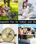 12 Inch Cordless Portable Fan With Metal Blade, 360 Degree Tilt, 24 Hour Run Time for indoor and outdoor activities