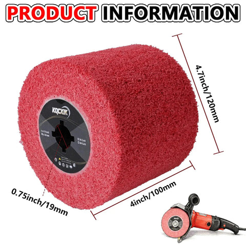 Heavy Duty Alumina Surface Conditioning Drum For Burnishing Machines 4.7 By 4 Inch With Uniform Abrasive Drum For Copper Aluminum Stainless Steel Polishing And Rust Removal