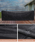 Heavy Duty Waterproof Patio Furniture Cover For Outdoor Sectional Sofa Set And Table And Chair Set 89.7 Inch Long 62.2 Inch Wide 28.3 Inch High Built To Last All Weather Protection For Deck And Patio under rain.