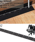Built Tough 16 Inch Stainless Steel Piano Hinges 2 Pack Heavy Duty Continuous Barrel Hinges For Cabinet Doors And Secure Gates Includes Mounting Screws Slick Swing Guarantee with installation screws on wood.
