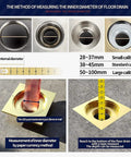 Chart showing measurement methods for No Backflow Magnetic Levitation Shower Drain Valve For One Way Drain And Quick Drainage