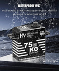 Beefed Up Brushless Waterproof Servo With All Aluminum Case 75 kg high torque digital servo under water splash display
