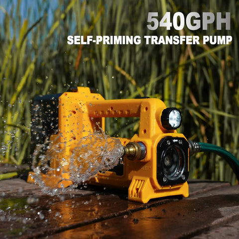 Brushless Water Transfer Pump Cordless Do It All Utility Pump 20V Max Battery Compatible Self Priming 1/4 HP 540 GPH