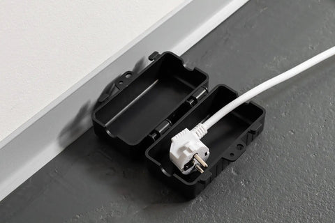 Indoor Plug Safe Box with Lockable Safe Compartment Measures 120 X 60 X 60 mm IP20 for cables up to 18 mm thick includes padlock and keys