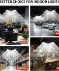 Bangin 100W LED Garage Lights With 10000 Lumens 6000K Daylight E26 Base Super Bright QuadPanel in office, garage, corridor, store