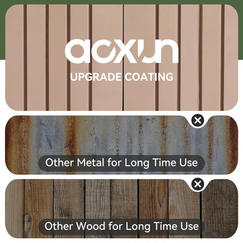 Comparison of 6x10 Ft Outdoor Storage Shed With Open Firewood Storage And Lockable Doors Built To Last Galvanized Steel Garden Shed With Sloped Roof And Windows Two In One Large Tool Shed For Patio And Backyard coating versus other materials.
