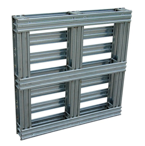Galvanized Steel Pallet 36x36x4.75 Inch Built Tough, Heavy Duty 8000 Lb Floor Capacity With 4 Way Entry For Forklift And Pallet Jack