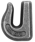 Three Eighth Inch Weld On Grab Hook Set G70 Forged Steel WLL 6600 Lb Beefy Heavy Duty Tow Hook, slanted edge detail