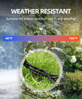Outdoor Extension Cord With 1 To 3 Splitter Outlets, 25 Ft Waterproof Power Cord in garden, demonstrating weather resistance.