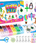 Beads For Crafts 1500 Beads Bead Kit With 30 Design Patterns for DIY Keychains Kids Beginners Party Fun Bead Pets Art Set