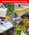 Stainless Steel Insulation And Sod Cutter Knife With 11.14 Inch Double Sided Blade cutting various insulating materials.