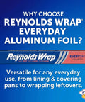 Everyday Strength Aluminum Foil Roll For Freezer And Grill Safe Cooking, 12 Inch Wide By 200 Feet Long packaging display