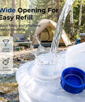 Foldable Water Storage Container With Spigot For Camping And Outdoor Adventures, 10L, wide opening for easy refill near campsite