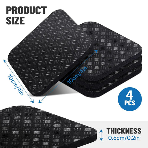 4 Pack Double Sided Treadmill Floor Mat Pads Grippy Non Slip Anti Vibration Cushions for Treadmills Walking Pads