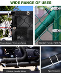 Stainless Steel Zip Tie Gun Kit With 100 Beefy Heavy Duty 11.8 Inch Metal Zip Ties on fences and exhaust pipes