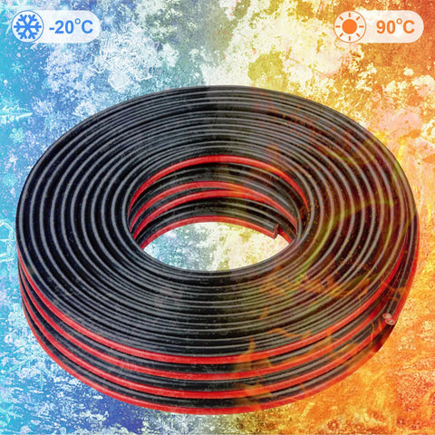 10 Gauge 2 Conductor Parallel Wire 50 Ft Tinned Copper Insulated Stranded Cable For Solar Panels Car Audio Auto Low Voltage