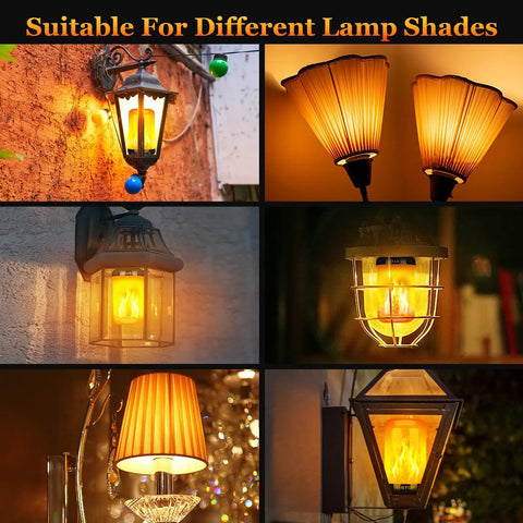 Led Flame Light Bulbs With Four Modes For Outdoor Use E26 Base Realistic Flame Look With Gravity Sensing in various lamps