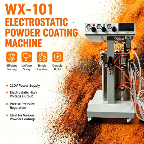 Jaryannix 110V Electrostatic Powder Coating Machine with efficient coating, 110V power supply and precise pressure regulation.