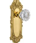 Victorian Plate And Interior Crystal Door Knob For Large Doors With Decorative Fluted Crystal Knob And Matching Plate