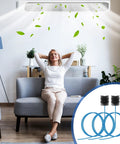 Woman relaxing on sofa with 48 Inch Flexible Clean Out Pan Brush 3 Piece Set Soft Bristle Rod For AC And HVAC Condensate Drain Lines.