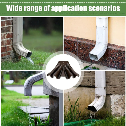 Heavy Duty Gutter Downspout Diverter Extension For Home And Garden, Rainwater Redirector attached to various downspouts