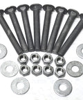 Built Tough Half Inch By Four And Half Galvanized Carriage Bolt Kit Marine Dock Hardware Heavy Duty Fastener Set Loaded With Nuts And Washers For Coastal Repairs includes carriage bolts, nuts, and washers.
