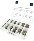 Heavy Duty 18-8 Stainless Steel Phillips Oval Head Sheet Metal Screw Kit Includes 8 Through 14, 296 Pieces In A Durable Plastic Case