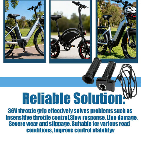 36V Electric Bike Throttle Grip With LCD Voltage Display And Cruise Control Button, Plug And Play Ready Replacement For Jetson Bolt Pro Atlas And Ancheer D3F D2F C3 C4 Ebikes, 1 Pair, Durable Build, Clear Readout, Smooth Acceleration