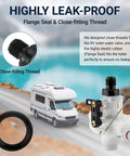 RV Toilet Valve Kit Replacement Fits Thetford Aqua Magic V High And Low Models Freeze Resistant And Leak Resistant Replaces 31705 31688 31687 31653 close-fitting thread and rubber seal