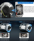 Premium One Quarter Hp Belt Drive Blower Fan Motor With 115 V 1725 Rpm And 48 Frame For Hvac Units, showing wiring for clockwise and counter-clockwise rotation.
