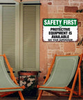 See Your Supervisor Aluminum Sign 8x12 Inches Vintage Wall Decor on garden wall with chairs