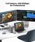 Crazy Fast USB4 Cable for Thunderbolt 5, 80Gbps Data Transfer, 4 Ft Length, 240W Power Delivery, USB-IF Certified, Bidirectional High Speed Link for Mac PC and Studio Gear connected to dual monitors and laptop
