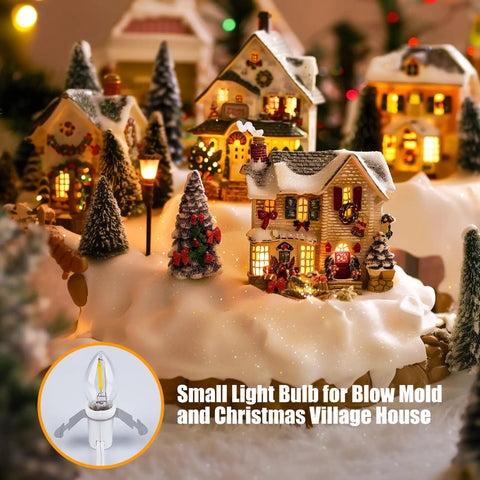 Versatile 6 Foot LED Accessory Cord With On Off Switch For Night Lights And Holiday Decor C7 Bulb 2 Pack illuminating Christmas village houses