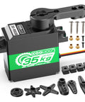 High Torque Coreless Servo With Metal Gear And Stainless Steel Gears 35Kg Torque Fast Steering 0.14 To 0.22 Seconds Per 60 Degrees Digital Arduino Servo For Robotic DIY Projects And RC Cars 10 Degree Control with accessories.