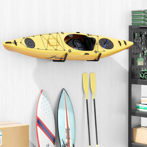 Heavy Duty Garage Storage Hooks 120 Lb Capacity Wall Mounted Rack For Kayaks Ladders Bikes Snowboards And More Sturdy Steel Organizer
