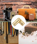 Concealed Brass Barrel Hinges Set, 16 Pcs, 17x5mm 19x5mm 25x5mm 30x5mm Hidden Folding Cabinet Hinges For DIY Keepsake Boxes And Doors