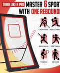 4x7Ft Backyard Lacrosse Rebounder With 5 Angles And Target Strip For Multi Sport Practice Built For Lacrosse Volleyball Baseball Softball Tennis And Soccer Great For Pro Level Drills And Real Game Like Rebounds
