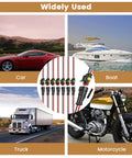Heavy Duty 2 Pin Waterproof Wire Connector Set With 15 Cm Copper Leads and Heat Shrink Tubing shown on car, boat, truck, and motorcycle images.